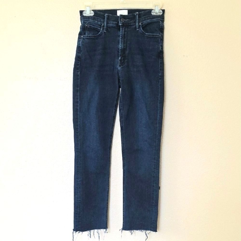 MOTHER Womens The Mid Rise Dazzler Ankle Fray Denim Jeans - Size 24